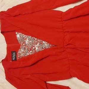 Red and Silver Dress